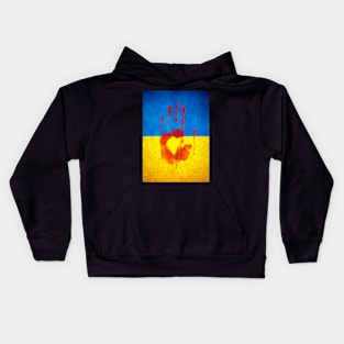 Ukraine - Bloody Hand Kids Hoodie